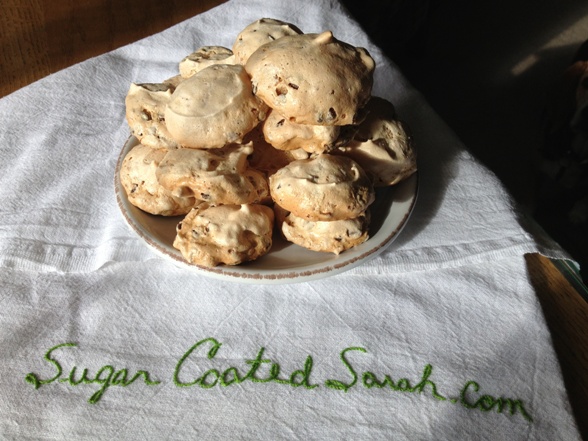 Coconut chocolate chip meringues