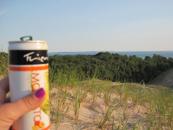 Wine after an exhausting climb.