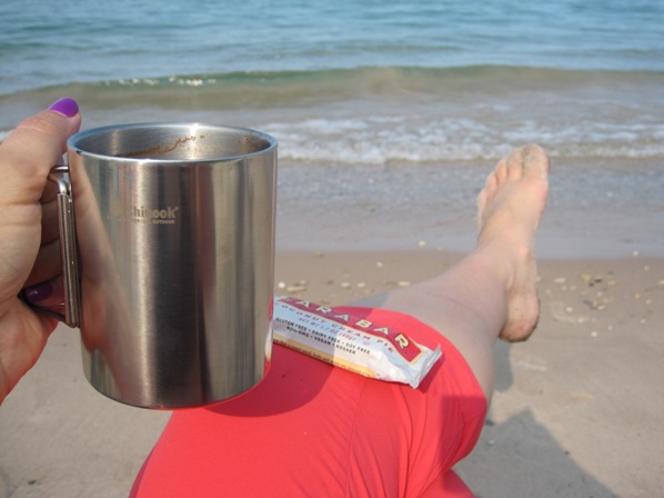 Lake side breakfast.